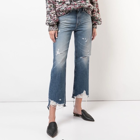 Ag Adriano Goldschmied Denim - AG Rhett Destroyed Straight Jeans